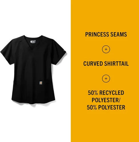 Vista 2 de Carhartt Top Force con cuello en V y 5 bolsillos para mujer
