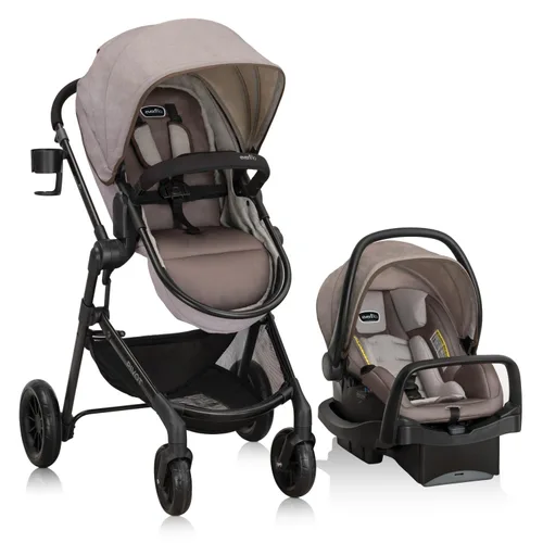 Vista 11 de Evenflo - Sistema de viaje modular pivotante con asiento de coche infantil LiteMax (gris casual)