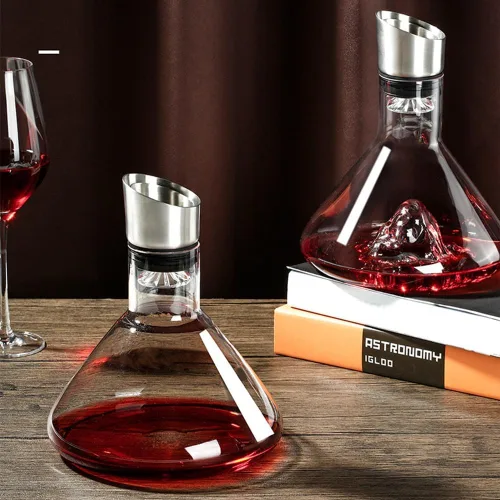 Vista 6 de Wine Decanter, Crystal Clear Wine Decanter with Aerator, Red Wine Carafe with Built-in-Dispenser