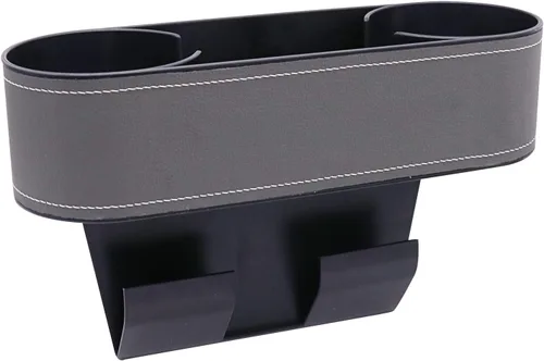 Vista 13 de Portavasos de automóvil, portavasos para asiento delantero automático, cubierta de piel sintética, soporte para bebidas, organizador de relleno