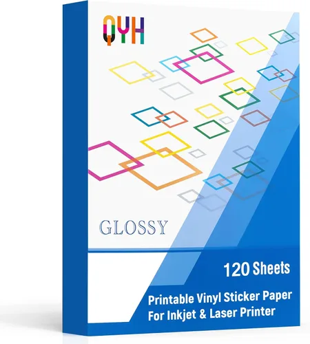 Vista 16 de QYH Papel adhesivo de vinilo transparente imprimible premium, 50 hojas 100 % transparente