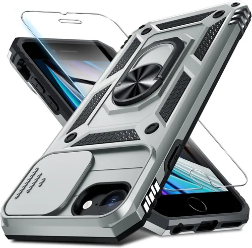 Vista 89 de Janmitta Funda para iPhone 8 Plus/7 Plus/6 Plus, Cubierta de Teléfono con Cubierta Deslizante Integrada para Lente de Cámara + Protector