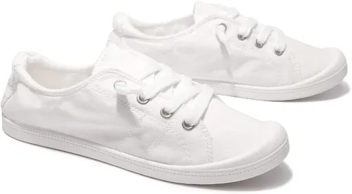 Vista 6 de Tenis de lona para mujer, sin cordones, caña baja, informales, clásicos, cómodos, planos, a la moda