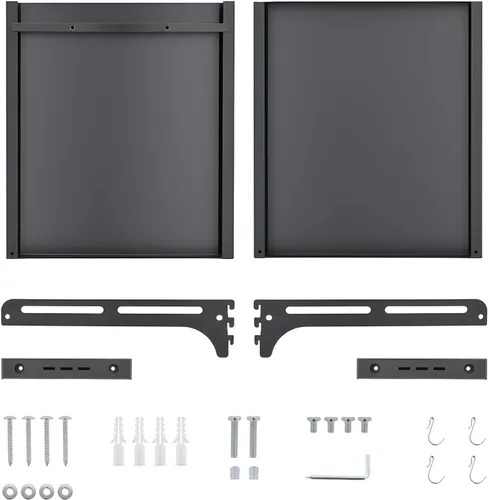 Vista 7 de ABCOOL Estante de montaje en pared extensible para horno microondas, cocina, hogar, soporte desmontable ajustable a presión con 4 ganchos