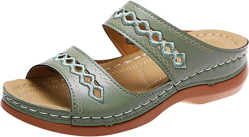 Vista 10 de Sandalias ortopédicas a la moda para mujer, sandalias para caminar con soporte de arco antideslizantes y cómodas, sandalias informales, sandalias