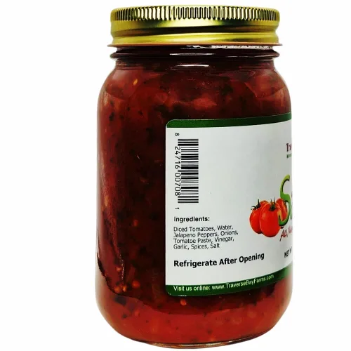 Vista 4 de Traverse Bay Farms Salsa gruesa - Medio Calor: Hecho en pequeños lotes con la mayor cantidad de productos cultivados localmente como sea posible.