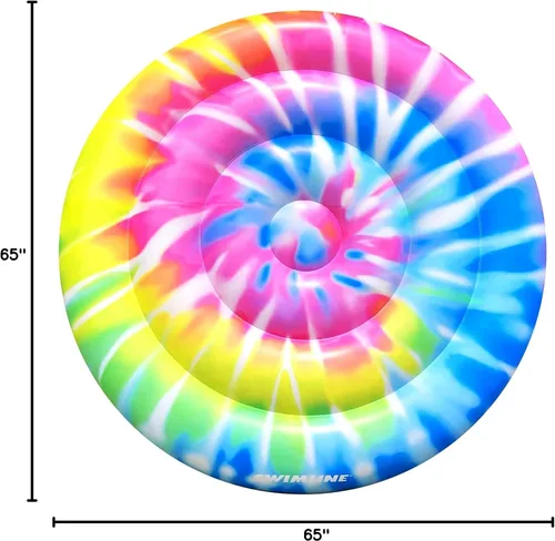 Vista 9 de SWIMLINE Flotador de piscina original Tie Dye (espiral), tumbona de vinilo duradero para adultos y adolescentes, divertido flotador de piscina