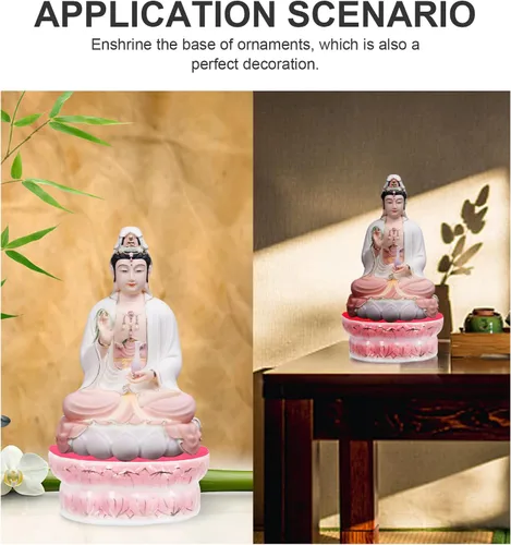 Vista 6 de Zerodeko Base Avalokitesvara Base de estatua Avalokitesvara Base de cerámica para regalo de oficina en casa