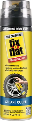 Vista 11 de Fix-a-Flat S60410 - Reparación e inflador de neumáticos planos de emergencia en aerosol, para neumáticos compactos, fórmula ecológica, ajuste