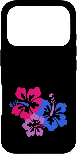 Vista 30 de Bisexual Bi Pride Sutil Hibiscus Flower Hawaii LGBT LGBTQ Funda para iPhone 16