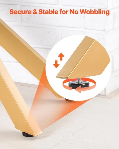 Vista 7 de VEVOR Mesa de comedor de cristal, moderna mesa de entrada rectangular con parte superior de vidrio templado y patas cruzadas de hierro, escritorio