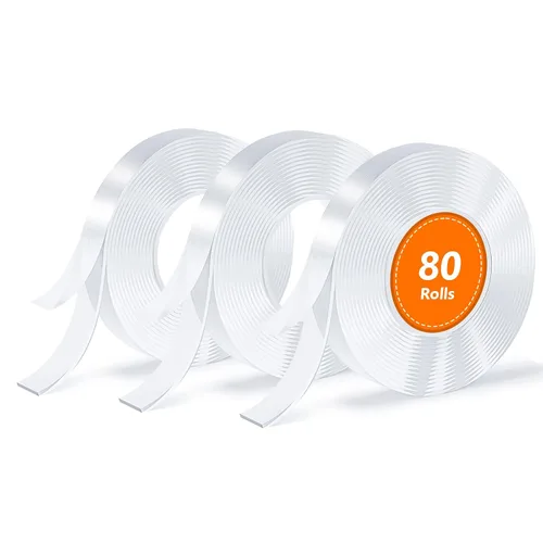 Vista 10 de 3 rollos de cinta adhesiva de doble cara, nano, cinta adhesiva transparente, cinta adhesiva sin rastro, extraíble, lavable, reutilizable, adecuado