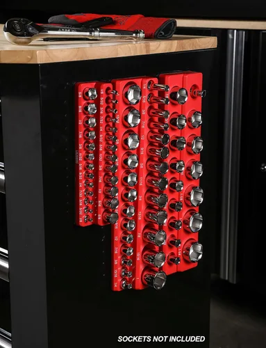 Vista 7 de ARES 70236 - Organizador magnético para 16 vasos SAE de 1/2 pulgada, para 15 vasos y 1 adaptador para vaso, mantiene tu caja de herramientas