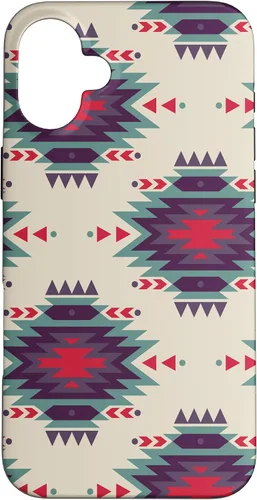 Vista 23 de Funda única con diseño azteca navajo rojo turquesa occidental para iPhone 17