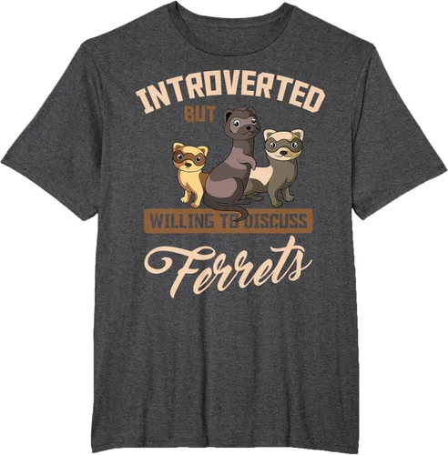 Vista 66 de Camiseta para amantes de los animales de los hurones, Negro, S
