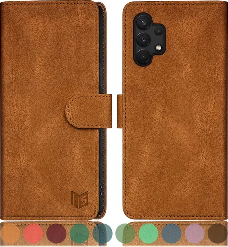 Vista 20 de SUANPOT Funda tipo cartera para Samsung Galaxy A13 5G con bloqueo RFID, tarjetero de crédito, funda protectora de piel sintética con tapa para Negro