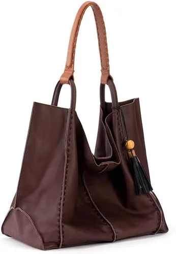 Vista 2 de The Sak Los Feliz Large Tote Bag in Leather Roomy Unlined Purse with Single Shoulder Strap