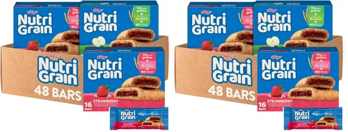 Vista 10 de Barras de Desayuno Nutri-Grain, Hechas con 10g de Granos Enteros, Barras de Snack, Paquete Surtido (3 Cajas, 48 Unidades)