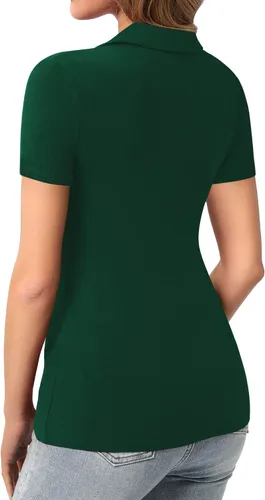 Vista 3 de HERLOLLYCHIPS Camisetas ajustadas de manga larga para mujer, cuello en V, con botones