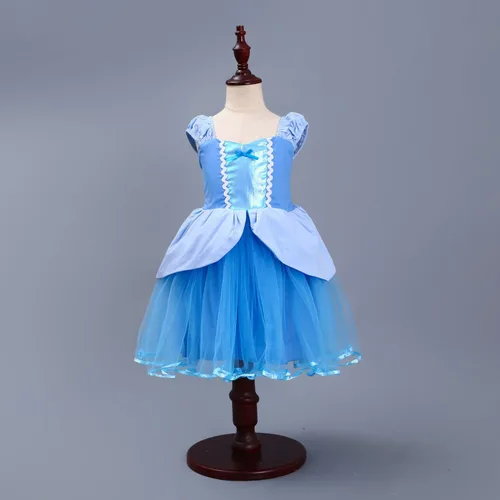 Vista 6 de Plustrong Disfraz de princesa de Cenicienta para niñas, vestido de cumpleaños, fiesta de Halloween