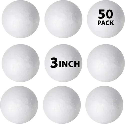 Vista 6 de Paquete de 100 bolas de espuma de 2 pulgadas, bolas grandes para manualidades, manualidades para el hogar, proyecto escolar, paquete de valor a