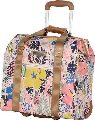 Vista 7 de Lily Bloom Maleta de 3 piezas Softside Spinner Maleta Cabina Rosa Softshell - Juego de equipaje expandible con ruedas giratorias