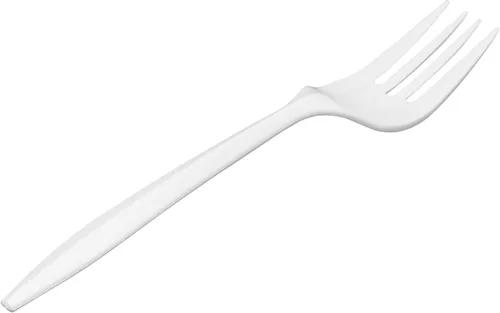 Vista 8 de 1,000 Horquillas de Plástico Desechables a Granel Blancas de Peso Medio Cubiertos Desechables de Plata Cubiertos de Plástico Horquilla Blanco