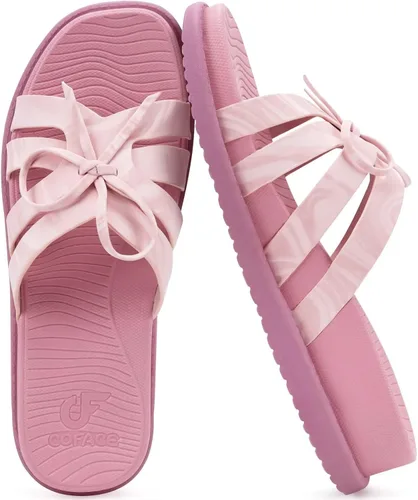 Vista 14 de COFACE Sandalias ortopédicas elegantes para mujer, puntera cuadrada, cómodas, gruesas, atléticas, para recuperación, caminar, ligeras, de espuma