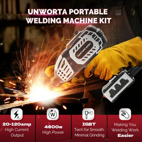 Vista 2 de Máquina de soldadura portátil soldadora de mano – Inversor IGBT de 110 V 20-120 A Pistola de soldadura de mano Soldadora Portatil se adapta a