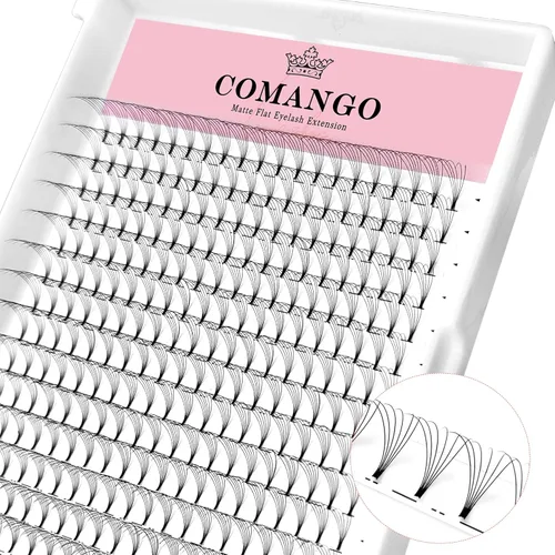 Vista 16 de Extensiones de pestañas de volumen prefabricadas 10D, 0.003 in de grosor, rizo C/D, 0.472 in, tallo corto, extensiones de pestañas de volumen