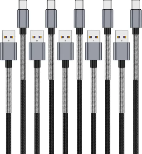 Vista 7 de [Paquete de 5 de 1 pie] Compatible con Samsung Galaxy S9 S10 S8 Plus Cable Cargador (Carga Rápida 3A), Cable Cargador TPE USB C Tipo C, USB A a Tipo