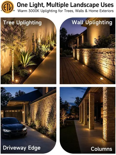 Vista 8 de Gardenreet Mini Brass Low Voltage Well Light, 12V IP65 Drive-Over, 1 Pack Bronce Uplight