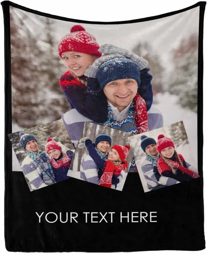 Vista 17 de InterestPrint Manta personalizada con texto y fotos, collage, regalo personalizado para cumpleaños, aniversario, boda, regalo personalizado