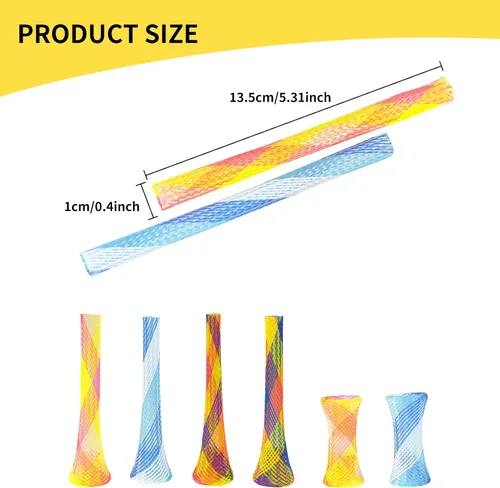 Vista 2 de Andiker 10 juguetes de tubo para gatos, malla de nailon de 5.1 pulgadas, telescópico plegable de plástico para gatos, elegante juguete multicolor