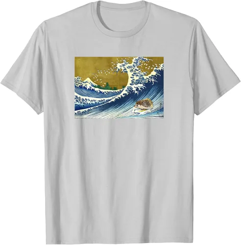 Vista 20 de Camiseta de surf japonés con diseño de erizo Azul Marino