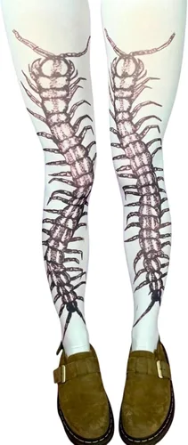 Vista 18 de RICHTRUE Whimsy Twee Funky - Mallas estampadas para mujeres, adolescentes y niñas, Emo Goth Cool 2000s Fun Printed Tights Y2k Grunge Alt Clothes