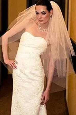 Vista 2 de 3 capas velos de novia blanco y marfil accesorios de boda