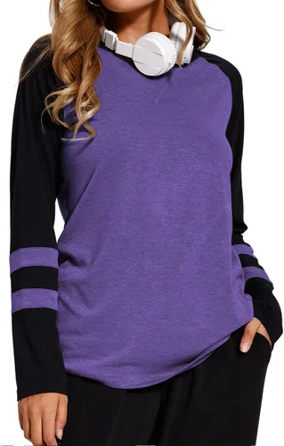 Vista 3 de Camisetas de manga larga para mujer, estilo casual, holgadas, clásicas, ropa de otoño
