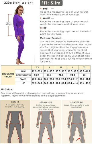 Vista 2 de Conjunto de ropa interior 100 % lana merino para mujer, Light Purple-7.62oz, L