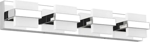 Vista 20 de SOLFART Lámpara de baño cromada de 3 luces, luz de tocador sobre el espejo, lámparas LED modernas, 5 colores de temperatura ajustable moderna