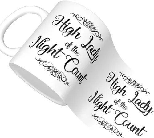 Vista 2 de High Lady Night Court Thorns And Roses Taza de Sarah J Maas Inspired Book Rhysand 11oz Taza de café novedosa