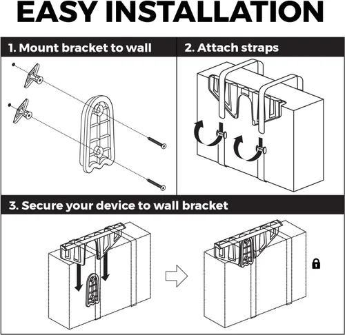Vista 3 de HumanCentric - Soporte universal de pared, negro, ajustable para cajas de cable y más