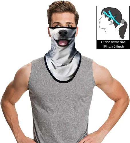 Vista 2 de Obacle Bandana facial con bucles para las orejas, polaina transpirable para el cuello para hombres y mujeres