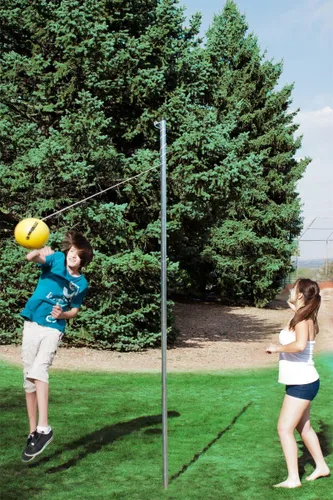Vista 5 de Park & Sun Sports Juego de Tetherball permanente para exteriores con accesorios