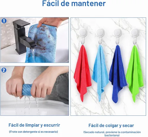 Vista 5 de 12 paños de limpieza de microfibra de alta calidad, altamente absorbentes, suministros de limpieza para el hogar, para toallas de cocina, paños