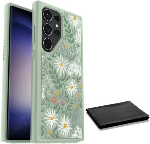 Vista 8 de OtterBox Galaxy S23 Ultra (solamente) - Funda de la serie Symmetry - Negro, ultra suave, compatible con carga inalámbrica, bordes elevados que