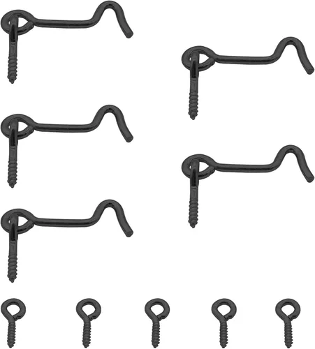Vista 11 de Waziaqoc Pestillo de gancho y ojal de 1.5 pulgadas (5 unidades), cerradura de puerta de granero de hierro resistente, cerradura de privacidad