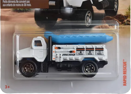 Vista 2 de Matchbox Off Road Series 17/20, camión de rescate rápido, blanco, 2.5 pulgadas, 1 unidad