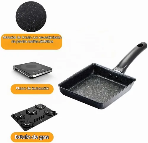 Vista 4 de Tamagoyaki - Juego de sartenes de 5.9 x 7 pulgadas y cepillo de silicona