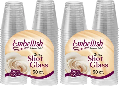 Vista 6 de Embellish Crystal Clear, vaso de chupito de plástico duro transparente, 2 onzas